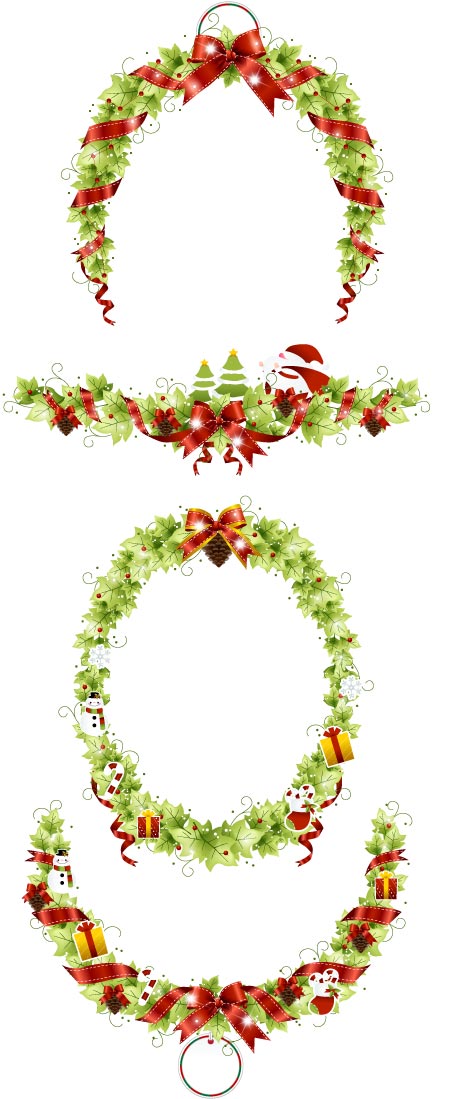 christmas-wreaths-vector
